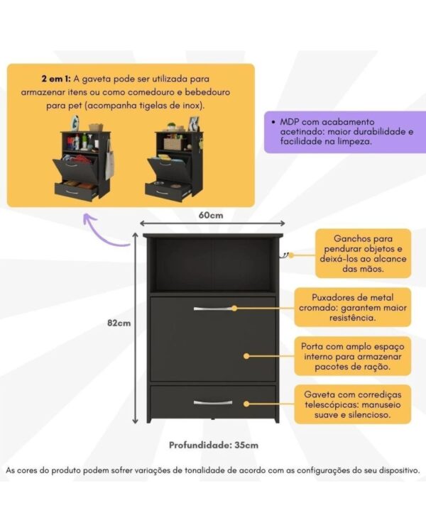 Balcão Organizador Multiuso Comedouro para Cães e Gatos - Imagem 5