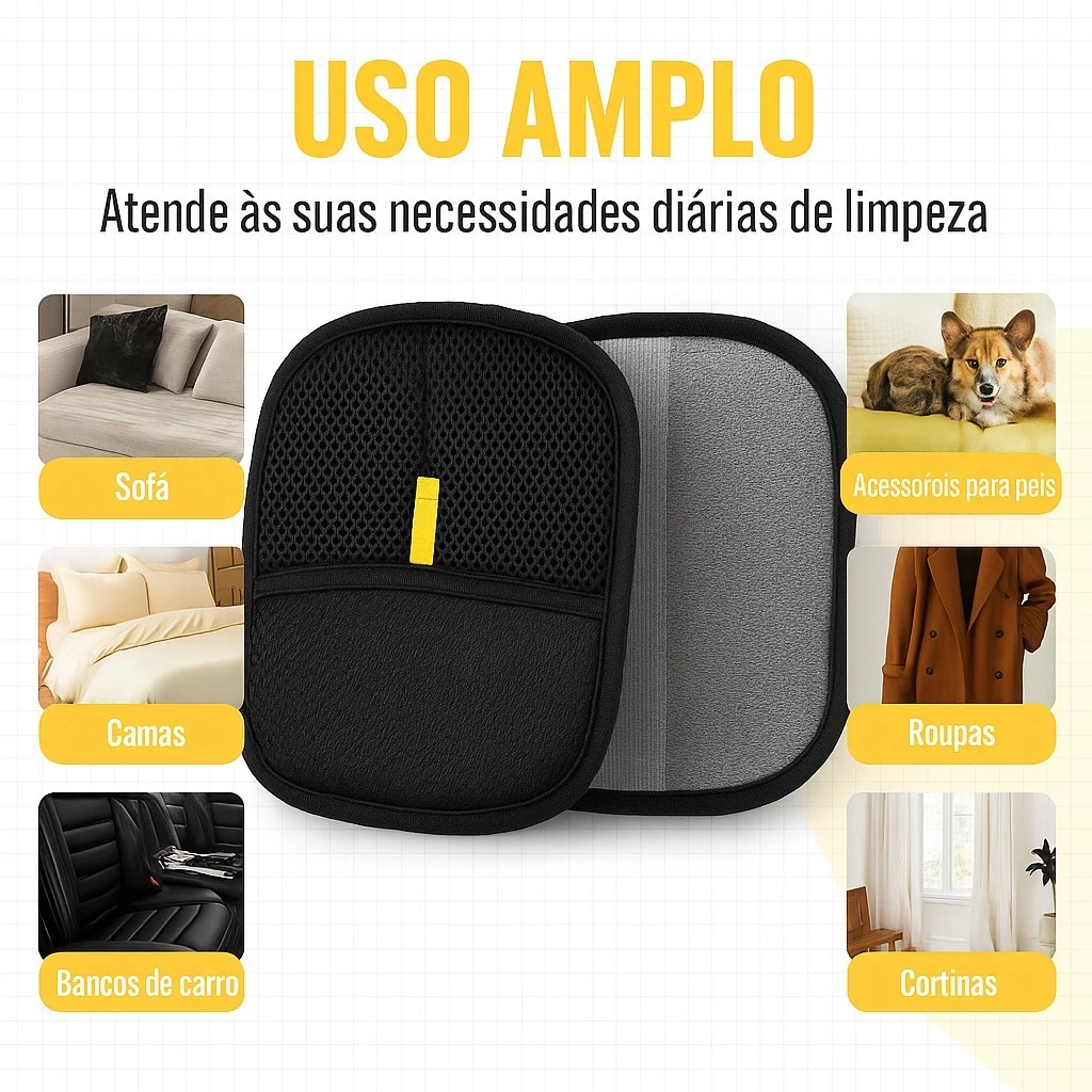 Luva Eletrostática Removedora De Pelos Pet Roupas e Estofados - Imagem 4