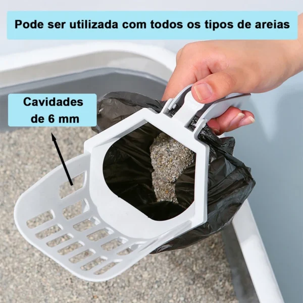 Pá Higiênica Coletora De Fezes de Gatos e Cães Com Dispenser - Imagem 3