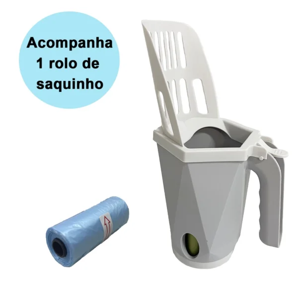 Pá Higiênica Coletora De Fezes de Gatos e Cães Com Dispenser - Imagem 2